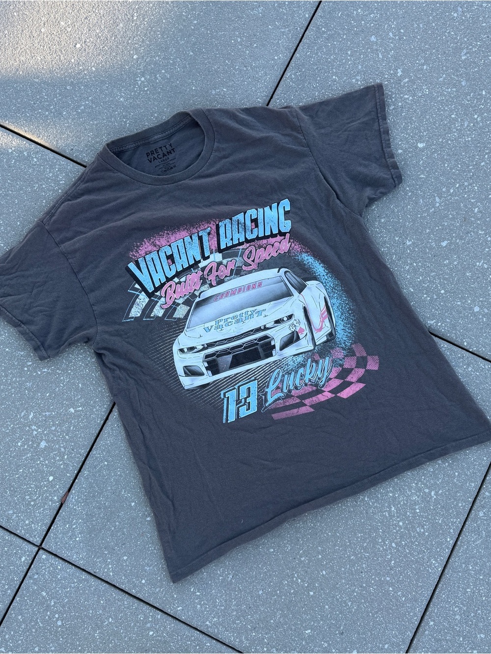 Vacant Racing Grey graphic Tee Shirt